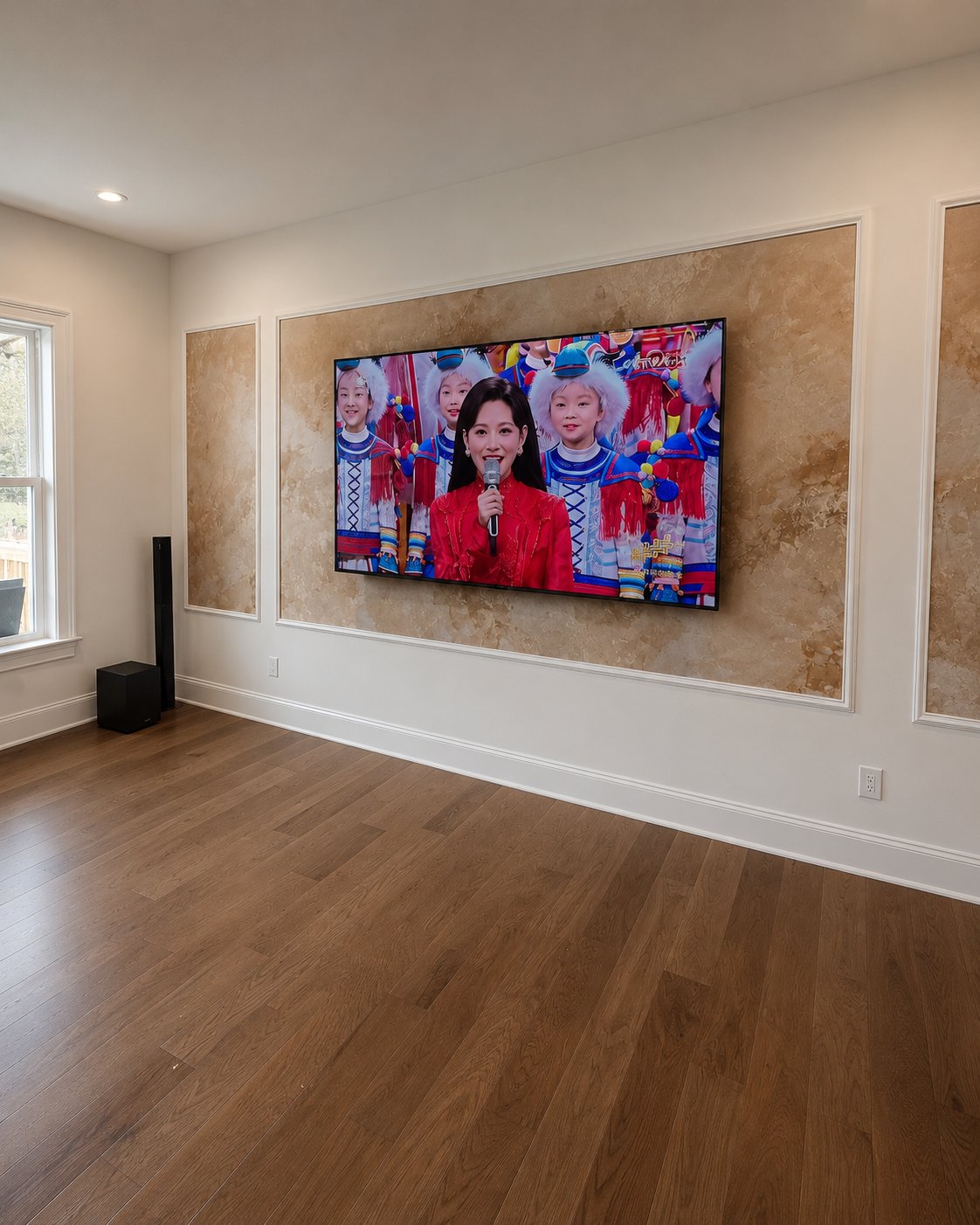 TV installation in private office minimal profile clean finish Apex NC