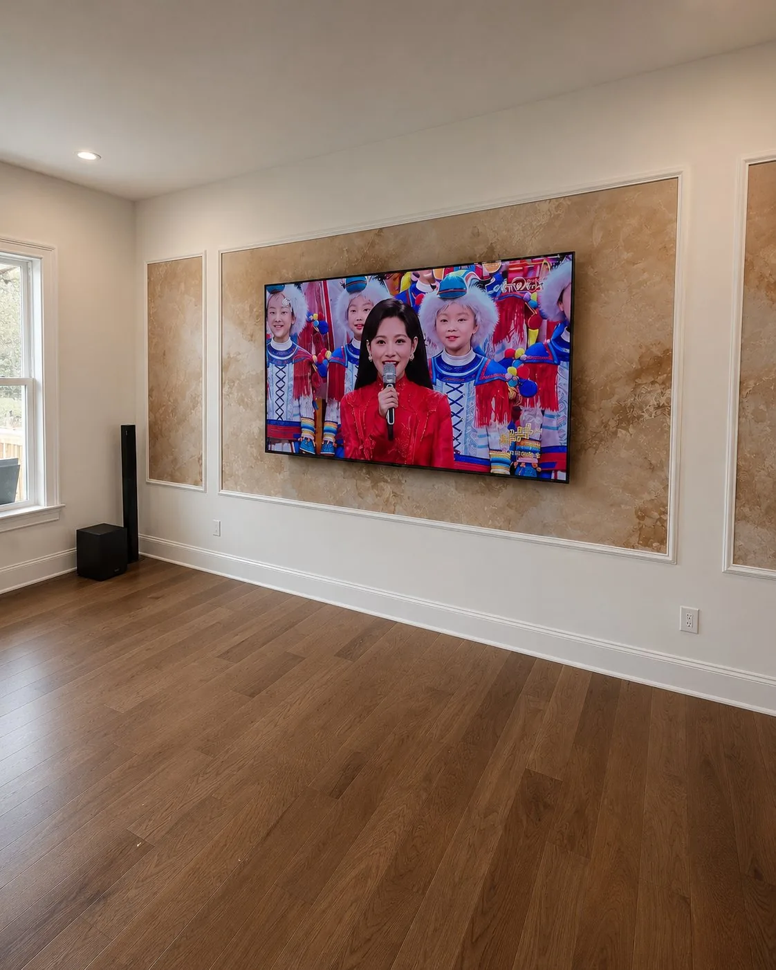 TV installation in private office minimal profile clean finish Apex NC