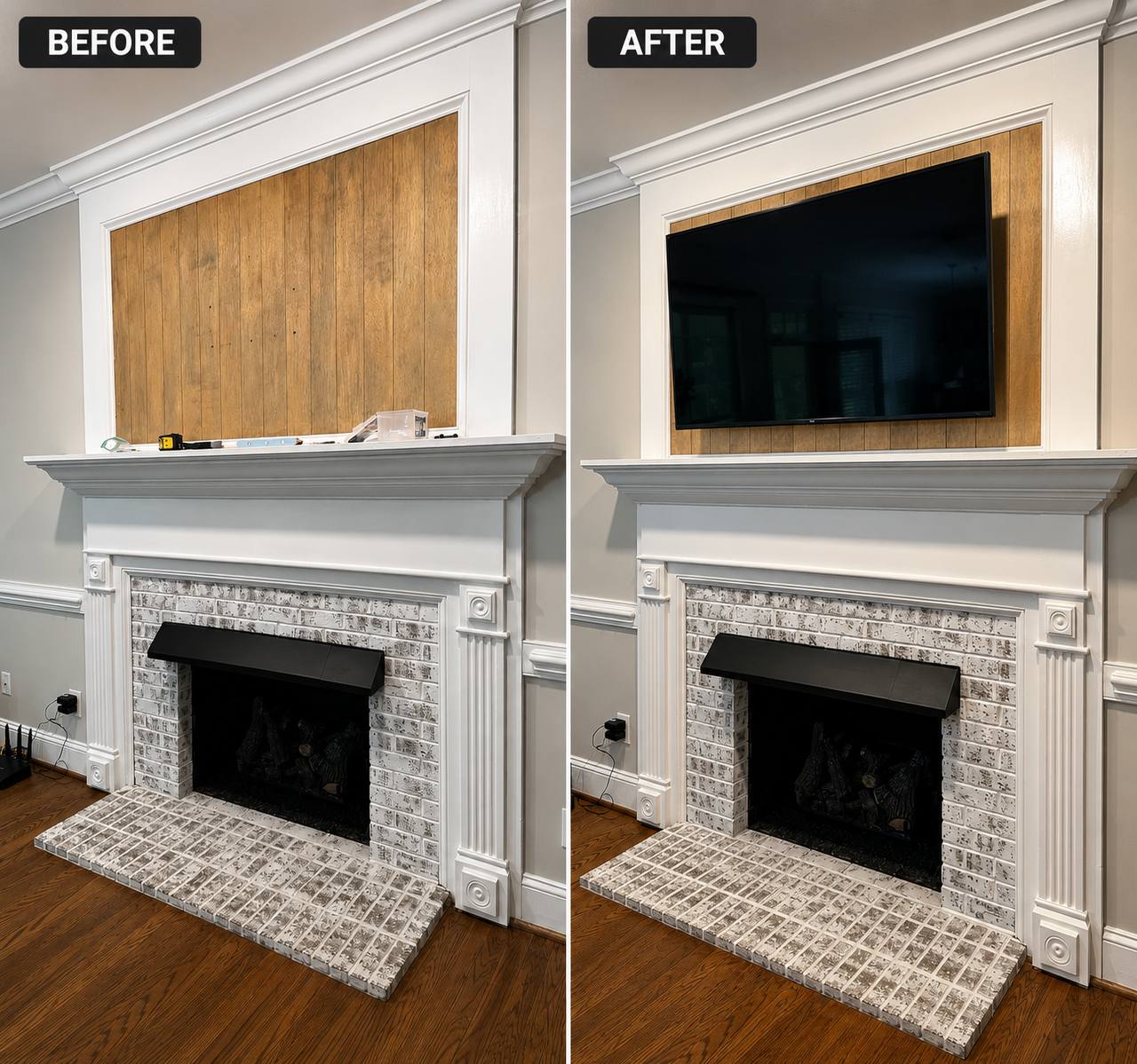 TV Mounting above fireplace in Wake Forest NC